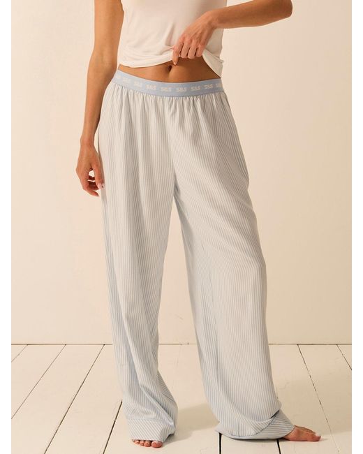 Stripe & Stare Natural Soft Brushed Woven Pyjama Bottoms