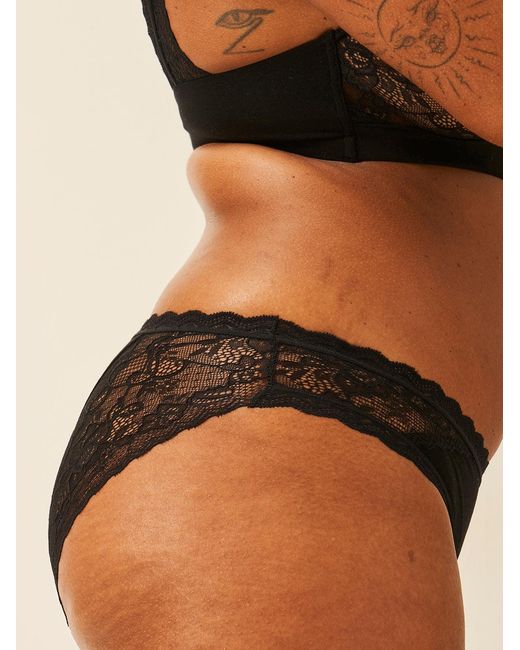 Stripe & Stare Black Eco Lace Original Knicker Four Pack