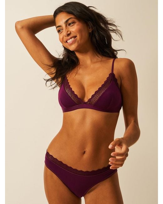 Stripe & Stare Brown Zigzag Lace Triangle Bra