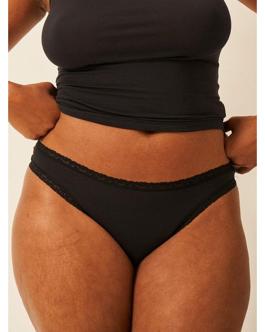 Stripe & Stare Black Thong Four-Pack