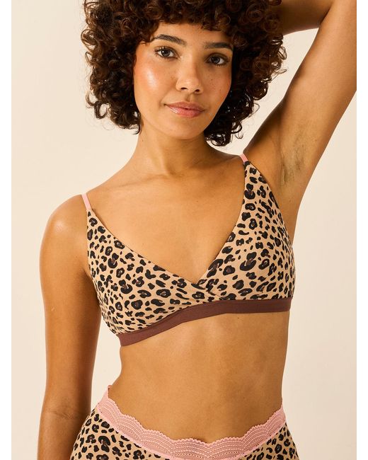 Stripe & Stare Brown Crossover Bra