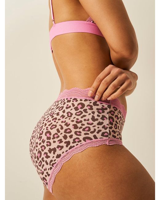 Stripe & Stare Pink High Rise Knicker Four Pack
