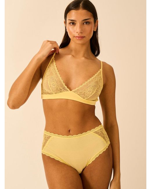 Stripe & Stare Orange Eco Lace Triangle Bra