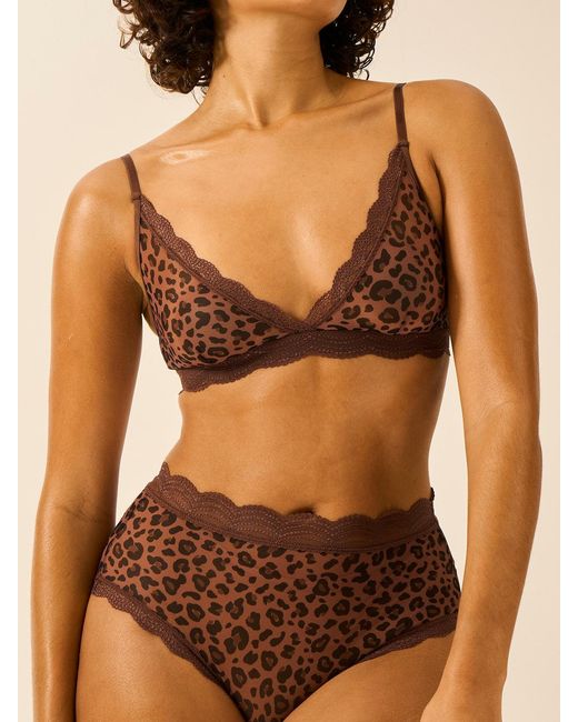 Stripe & Stare Brown Triangle Lace Mesh Bra