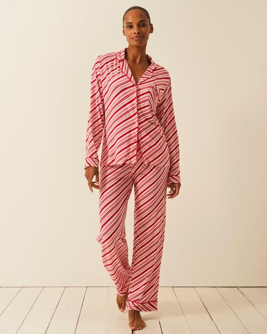 Stripe & Stare Red Long Pyjama Set