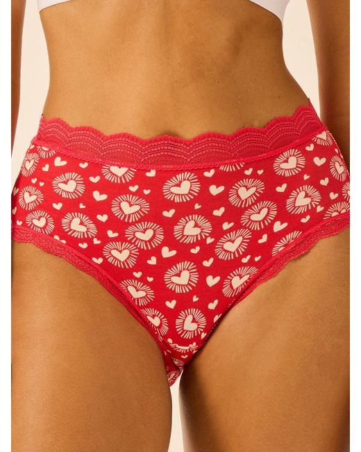 Stripe & Stare Pink High Rise Knicker Four Pack