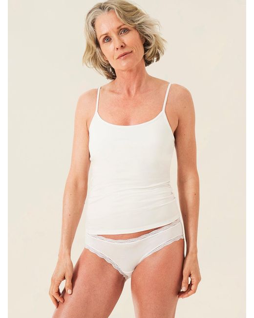 Stripe & Stare Brown White Lace Trim Knickers