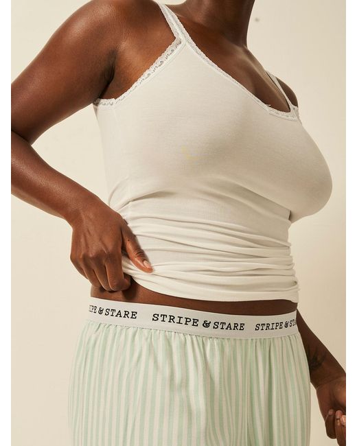 Stripe & Stare White Lace Cami