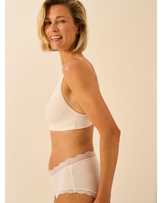 Stripe & Stare Natural Lace Plunge Bra