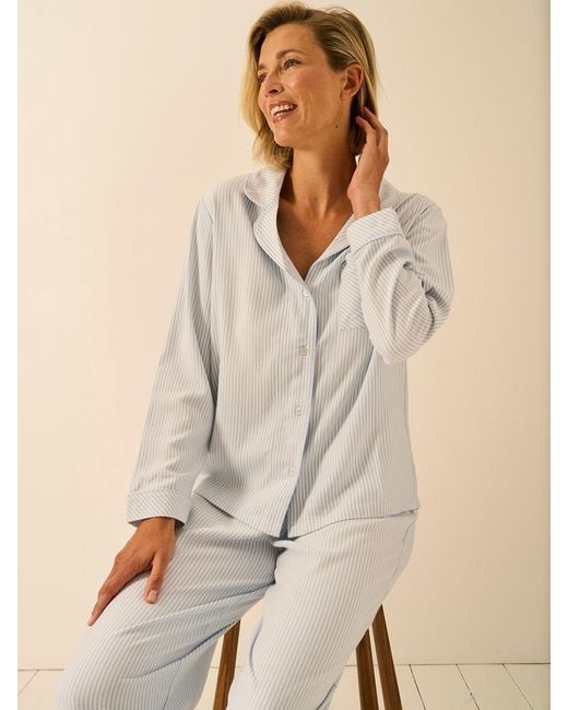 Stripe & Stare Natural Soft Brushed Woven Pyjama Bottoms