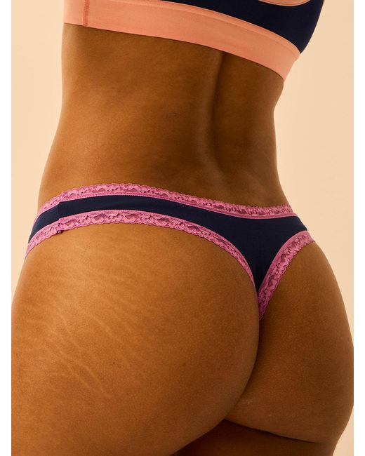 Stripe & Stare Blue Thong Four Pack