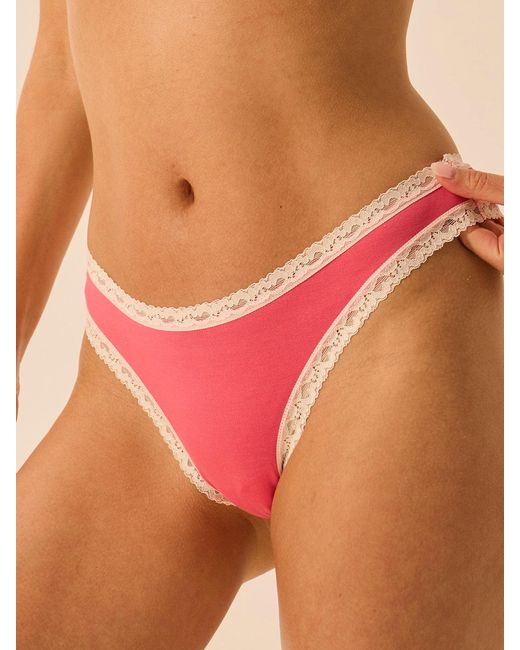 Stripe & Stare Pink Thong Four Pack