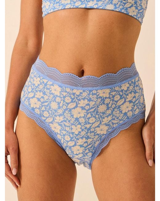 Stripe & Stare Blue High Rise Knicker