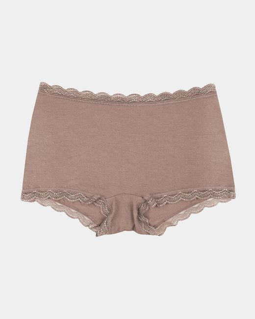 Stripe & Stare Brown Taupe Hipster Knickers Soft Underwear