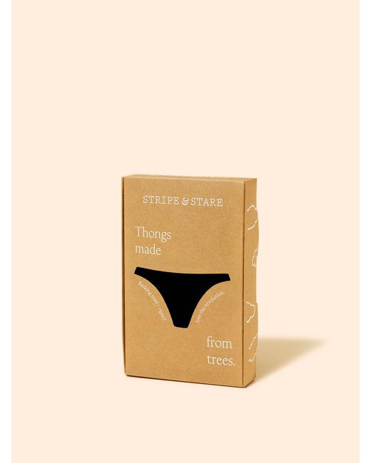 Stripe & Stare Black Zigzag Lace Thong