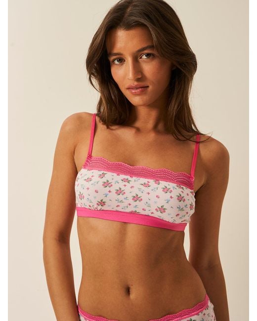 Stripe & Stare Pink Lace Square Bra