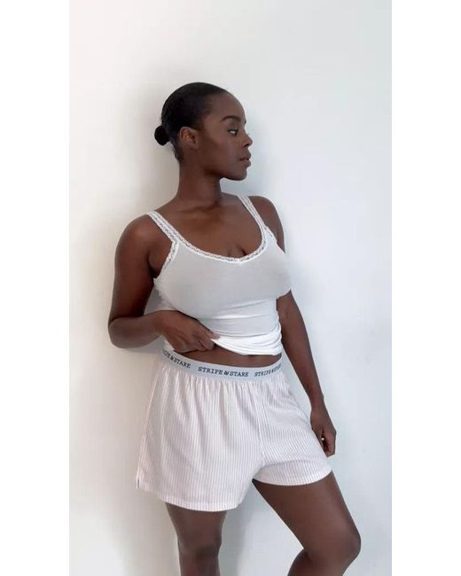 Stripe & Stare White Lace Cami