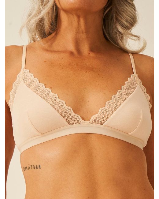 Stripe & Stare Brown Zigzag Lace Triangle Bra