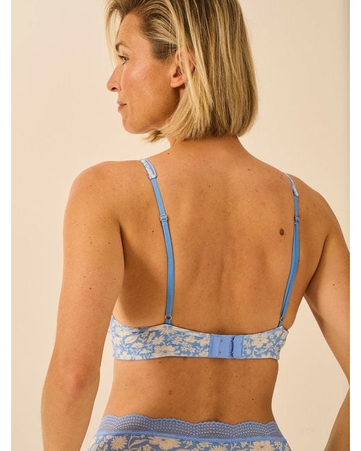 Stripe & Stare Blue Lace Plunge Bra