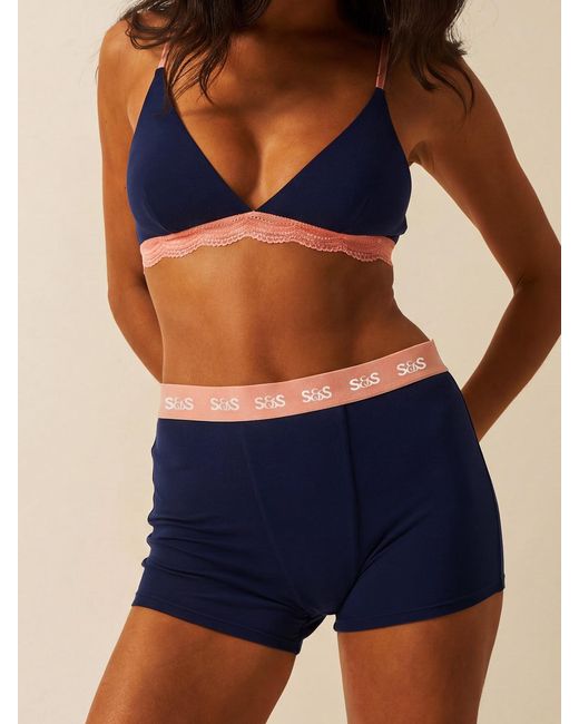 Stripe & Stare Blue Boxer Four Pack