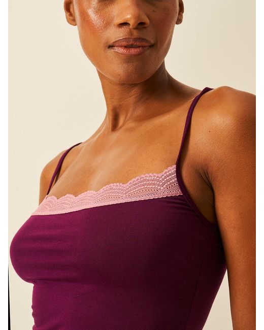Stripe & Stare Purple Square Lace Cami