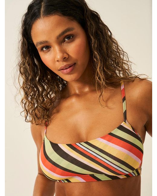 Stripe & Stare Multicolor String Scoop Bra