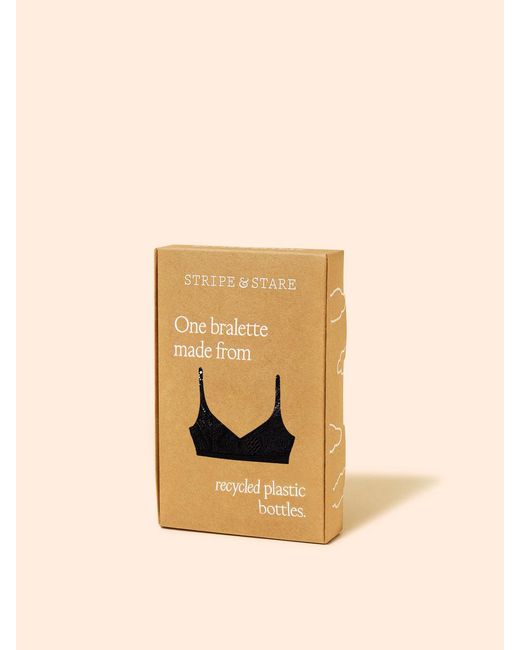 Stripe & Stare Black Eco Lace Triangle Bra