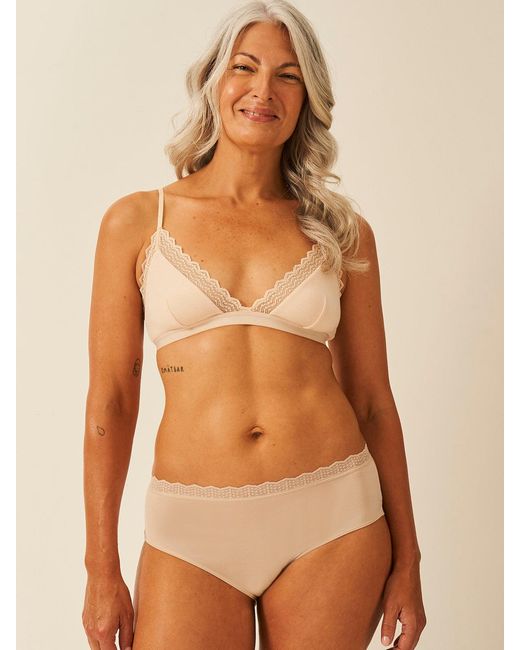 Stripe & Stare Brown Zigzag Lace High Rise Knicker