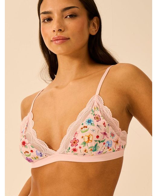 Stripe & Stare Orange Light Lace Triangle Bra