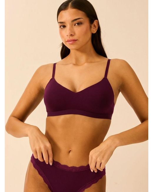 Stripe & Stare Purple Smooth Sculpt Padded Bra
