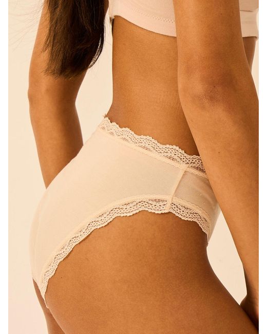 Stripe & Stare Brown Mid Rise High Leg Knicker
