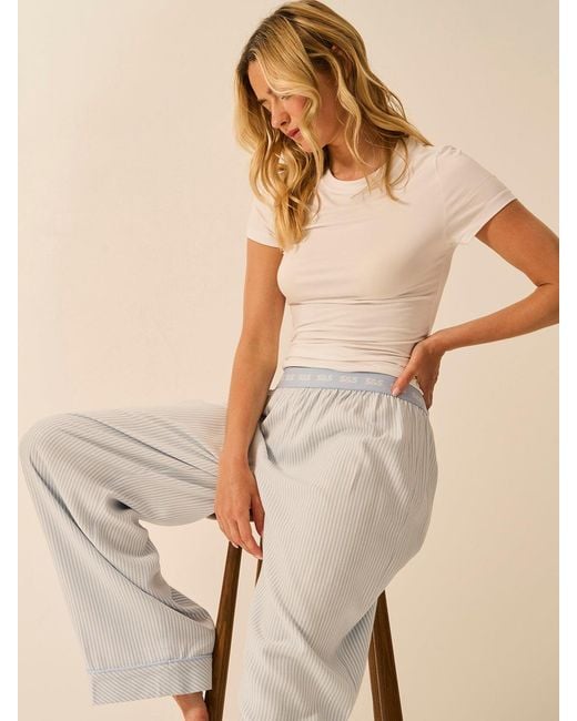 Stripe & Stare Natural Soft Brushed Woven Pyjama Bottoms
