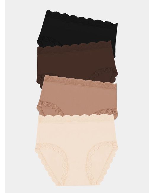 Stripe & Stare Black High Rise Knicker Four Pack