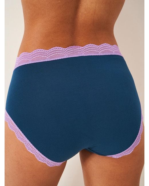 Stripe & Stare Blue Midnight Neon Purple High Rise Knickers