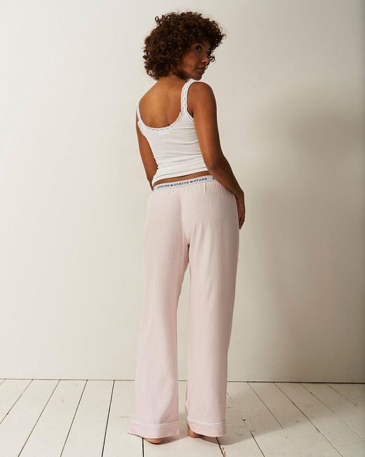 Stripe & Stare Natural Soft Brushed Woven Pyjama Bottoms