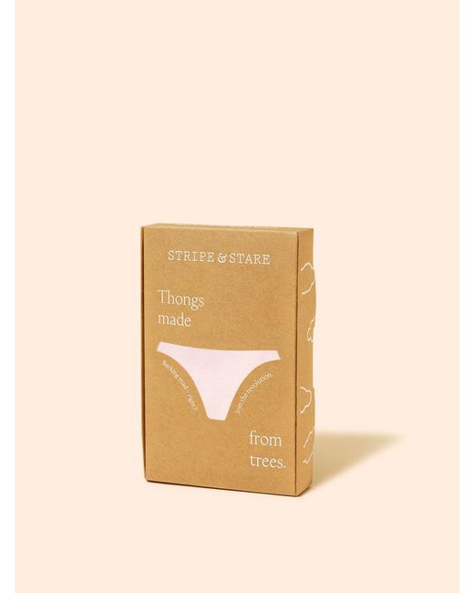 Stripe & Stare Natural Zigzag Lace Thong
