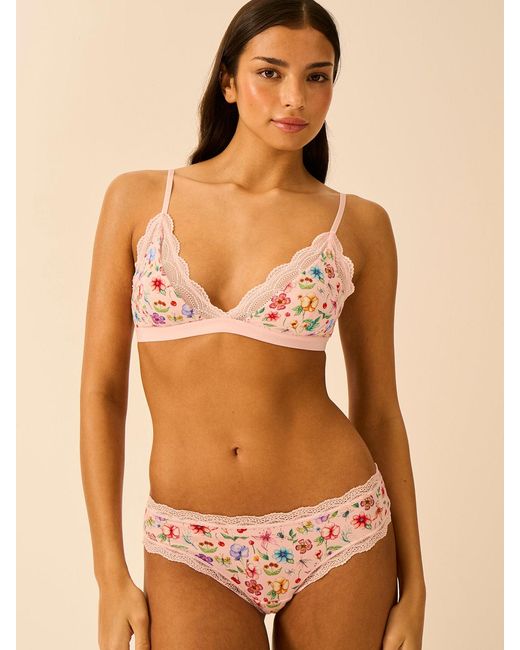 Stripe & Stare Orange Light Lace Triangle Bra