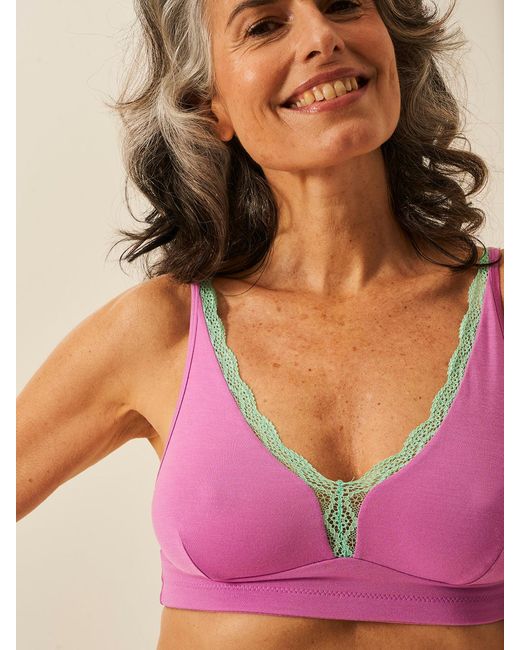 Stripe & Stare Purple Lace Plunge Bra