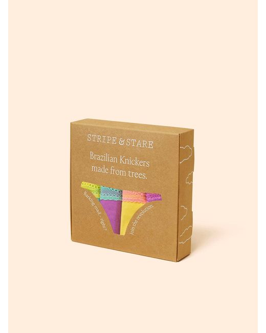 Stripe & Stare Pink Brazilian Knicker Four Pack
