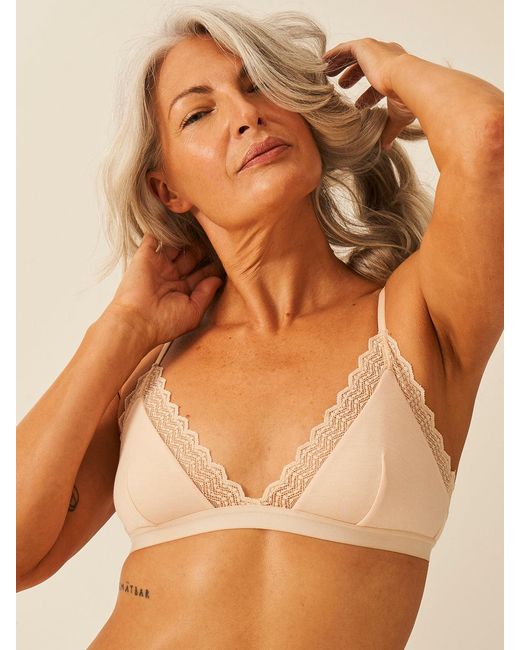Stripe & Stare Brown Zigzag Lace Triangle Bra