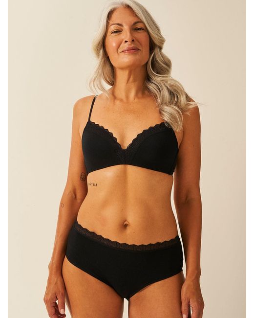 Stripe & Stare Black Zigzag Lace Demi Bra