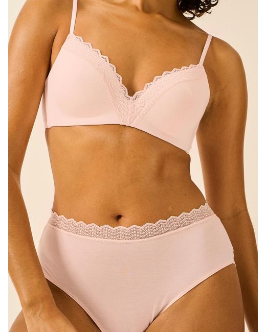 Stripe & Stare Brown Zigzag Lace Demi Bra