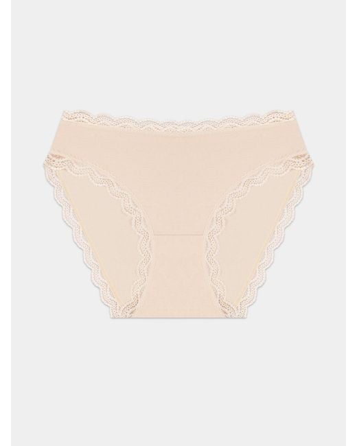 Stripe & Stare Brown Mid Rise High Leg Knicker