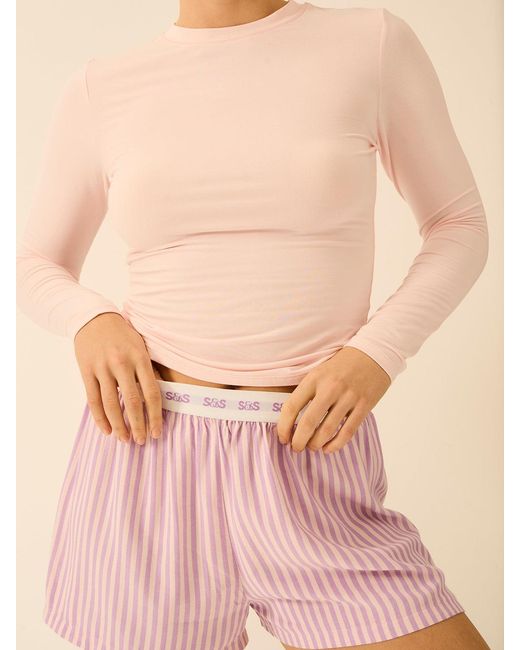 Stripe & Stare Natural Long Sleeve Under Layer Top
