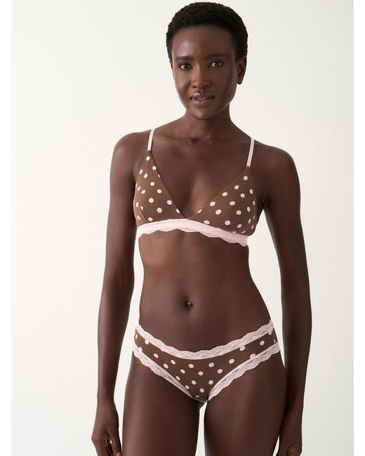 Stripe & Stare Brown Triangle Lace Bra