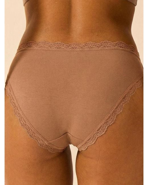 Stripe & Stare Natural Mid Rise High Leg Knicker