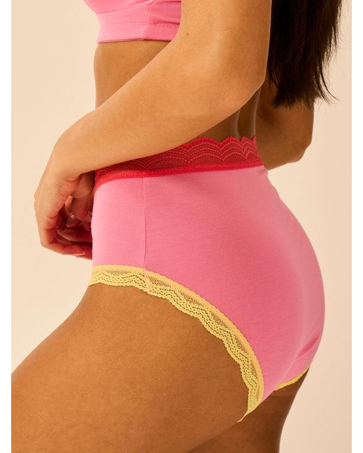 Stripe & Stare Pink High Rise Knicker