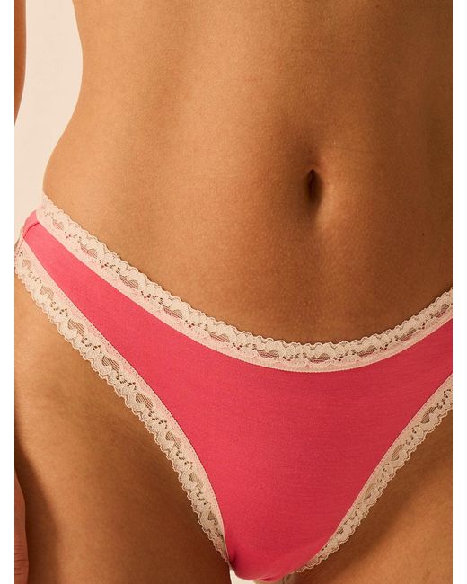 Stripe & Stare Pink Thong Four Pack