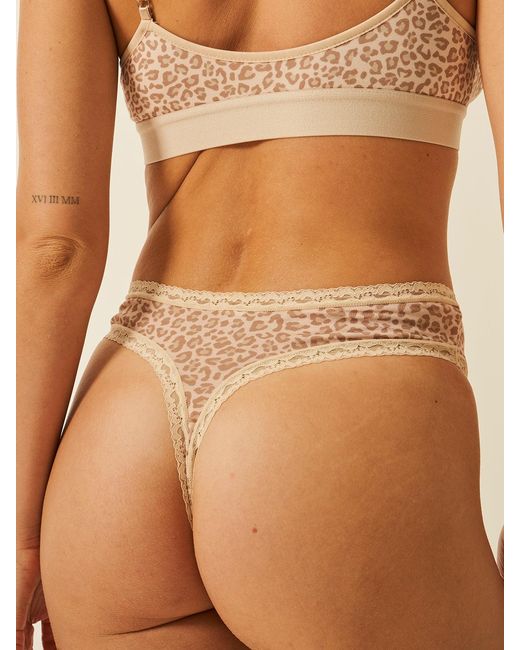 Stripe & Stare White High Waist Thong