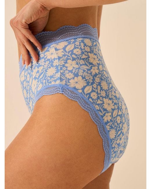 Stripe & Stare Blue High Rise Knicker Four Pack